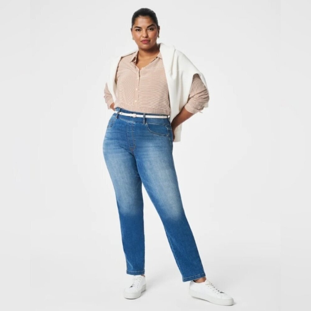 Spanx Straight Leg Pull On Jeans Size 1X